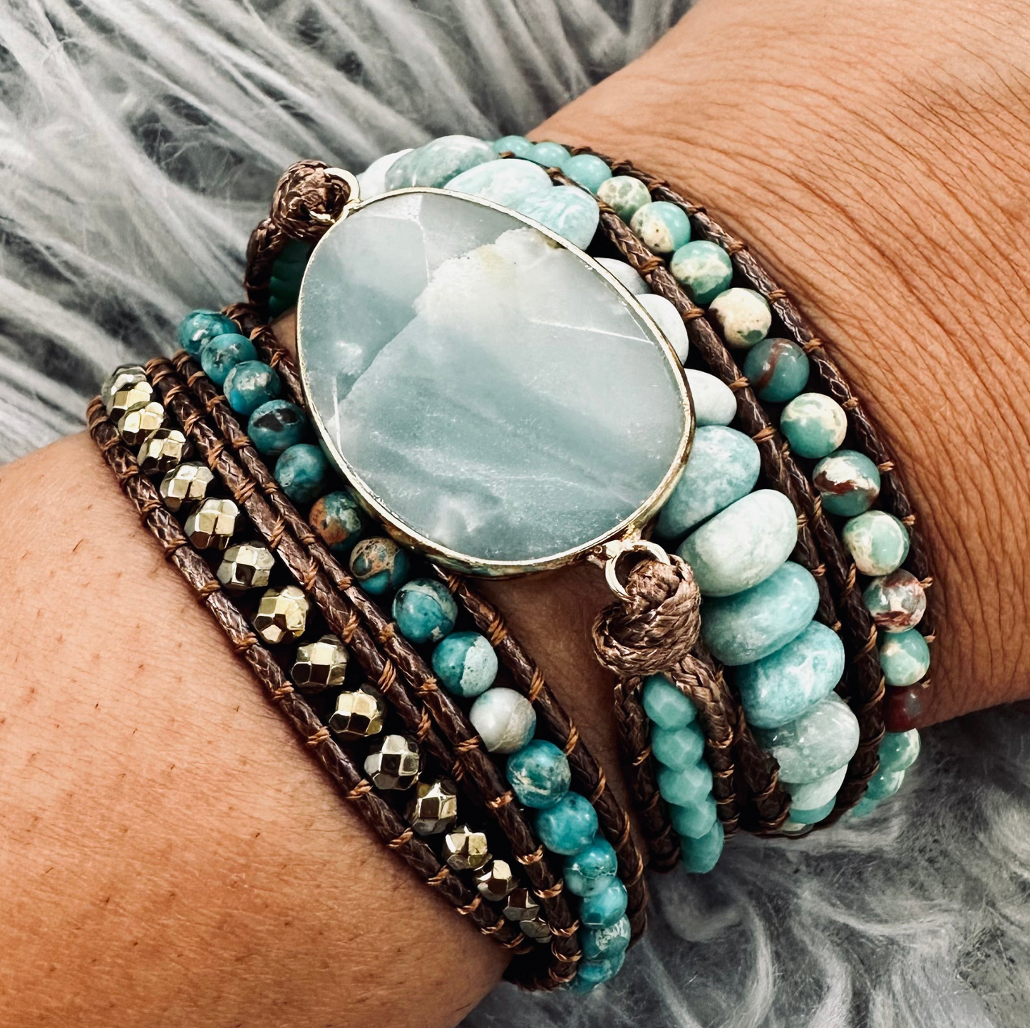 Long Strand Bracelet: Turquoise