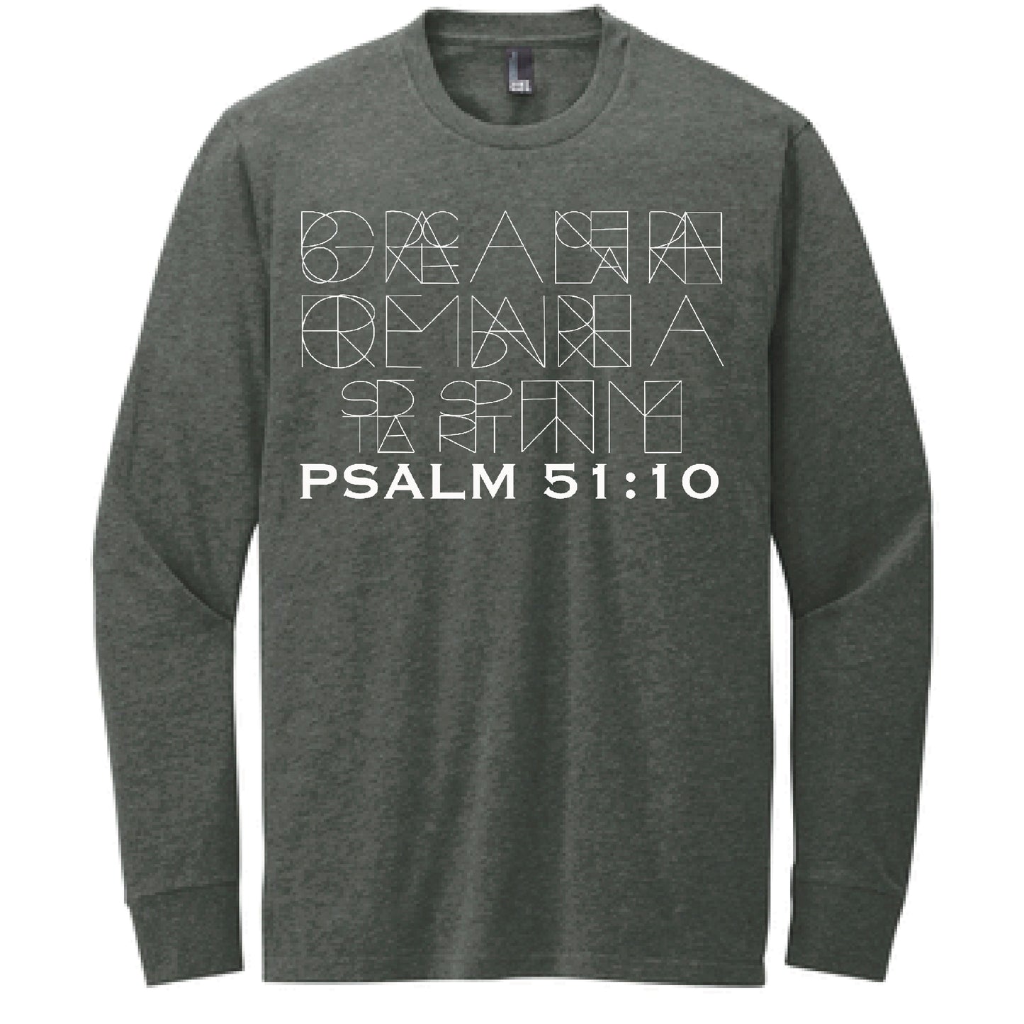 Psalm 51:10 Long Sleeve T Shirt Verse in a Box