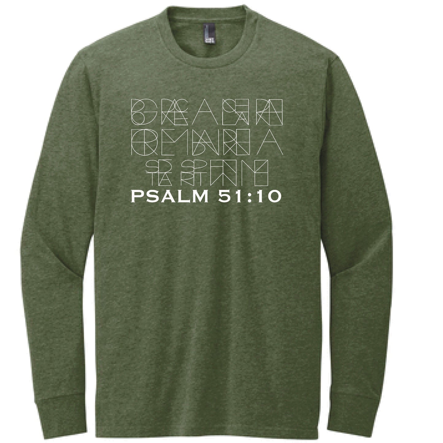 Psalm 51:10 Long Sleeve T Shirt Verse in a Box