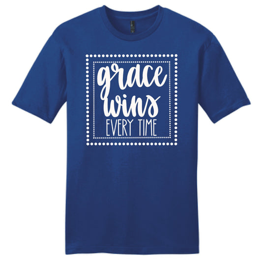 Grace Wins Every Time Christian Faith Short Sleeve Shirt