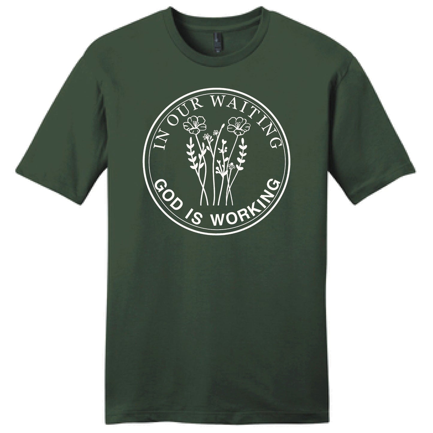 In Our Waiting God Is Working Christian Faith Short Sleeve Shirt