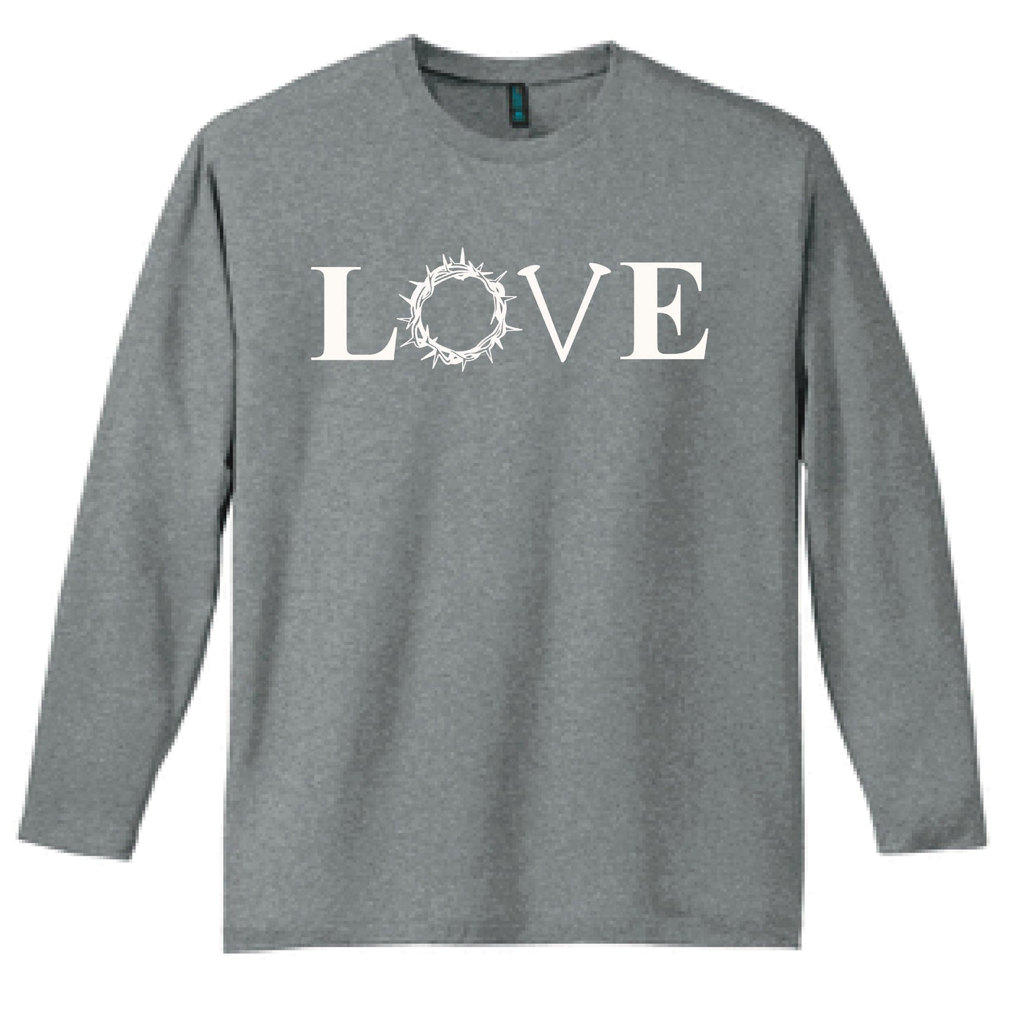 Love with Crown of Thorns and Nails Christian Long Sleeve T Shirt