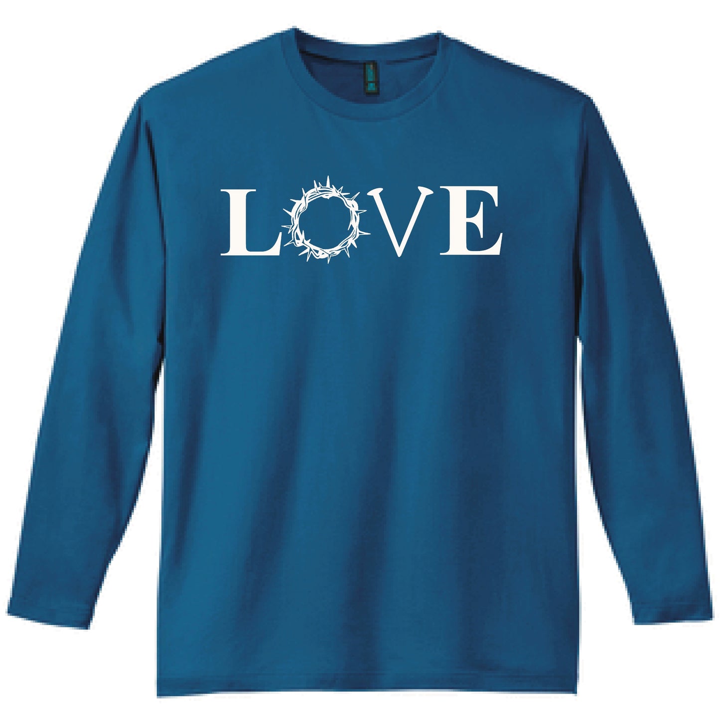 Love with Crown of Thorns and Nails Christian Long Sleeve T Shirt