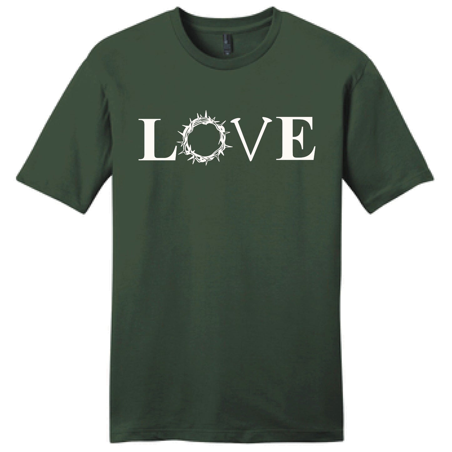 Love With Crown of Thorns & Nails Christian Faith Short Sleeve Shirt