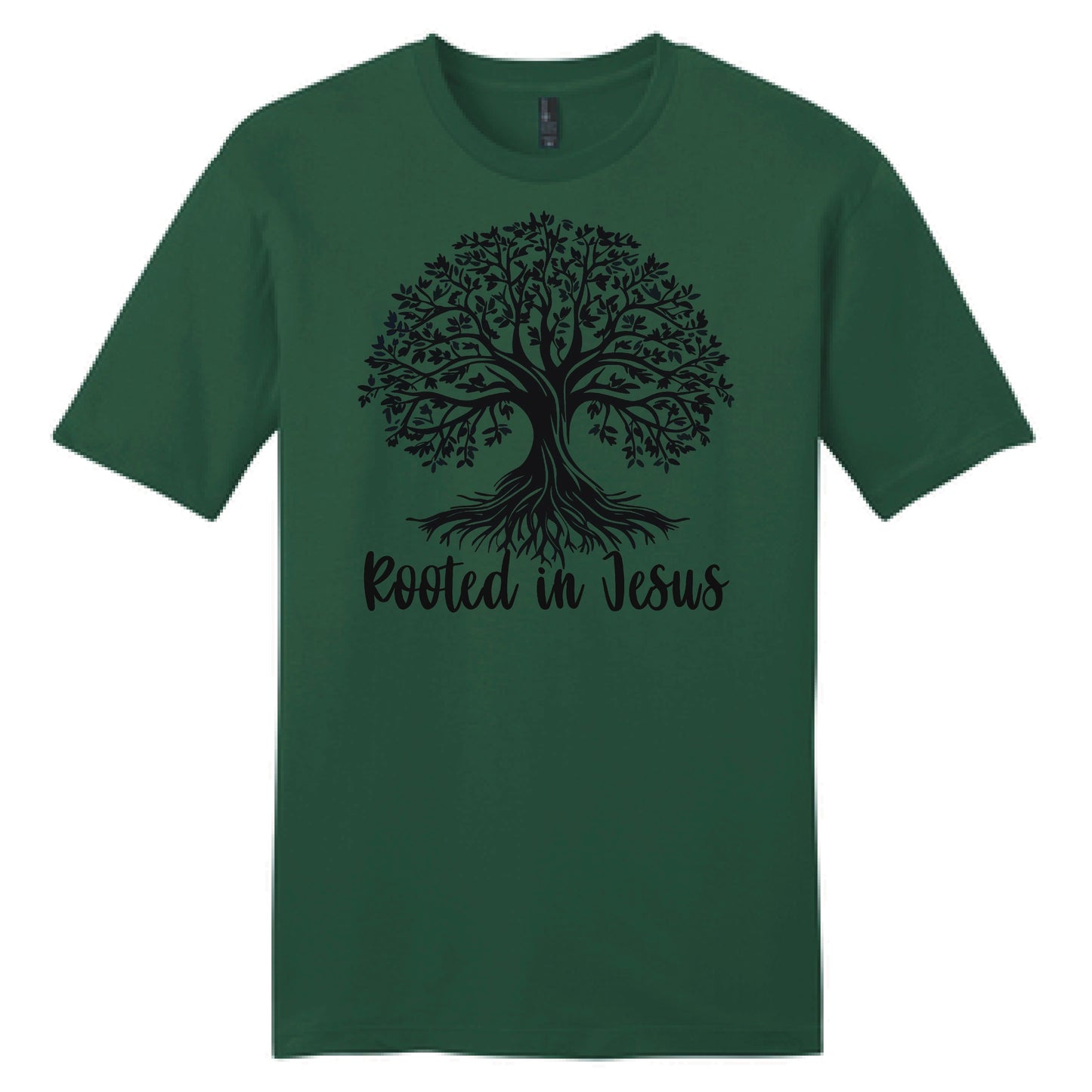 Rooted in Christ Christian Faith Short Sleeve Shirt